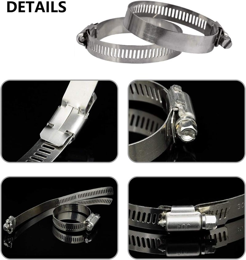 ZIPCCI Hose Clamp, 1-2 Inch Worm Gear Hose Clamps Stainless Steel for Fuel Line, Pipe, Radiator, Tube and Fuel Line, 27-51mm (16pack) - Image 5